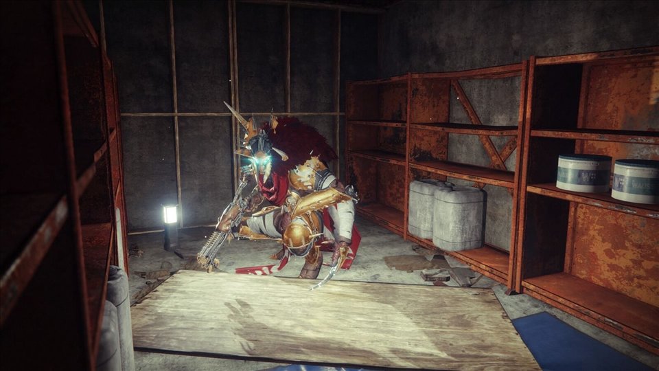 Mithrax accroupi dans la cave du Domaine