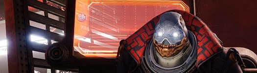 L'armurier Aghol, un Cabal en armure rouge et noire