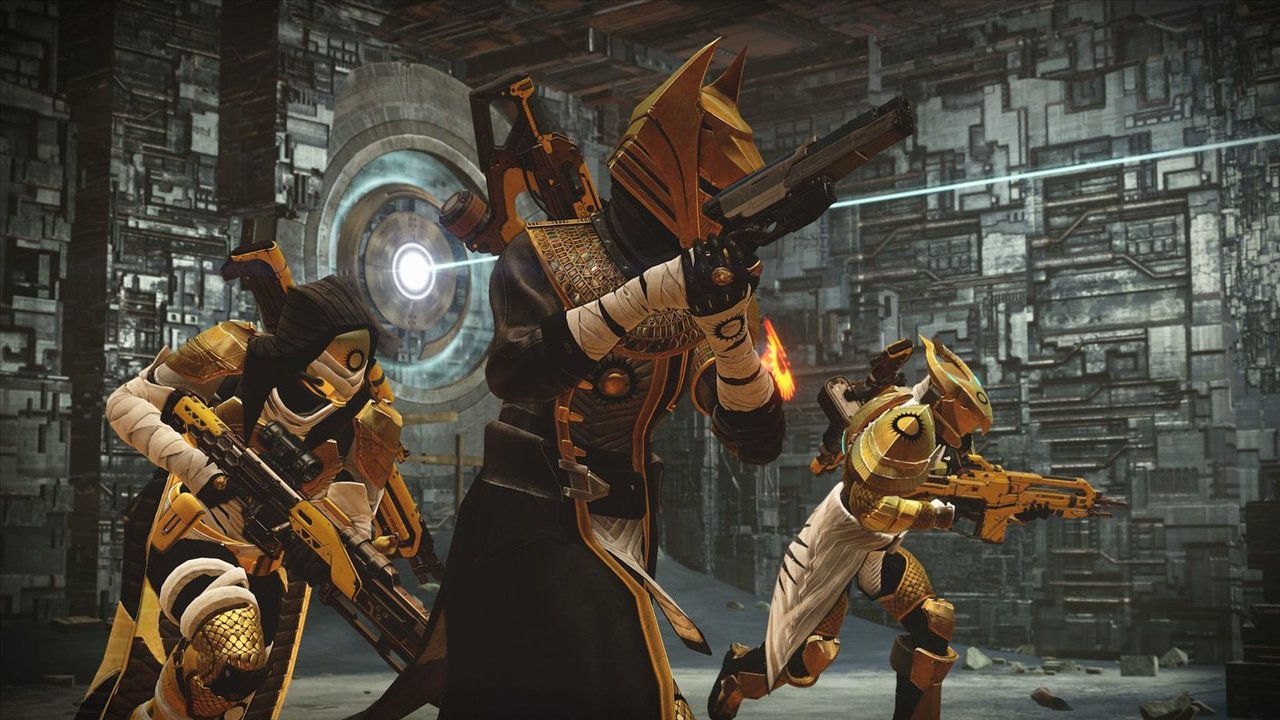 Trois Gardiens en armure du Jugement d'Osiris