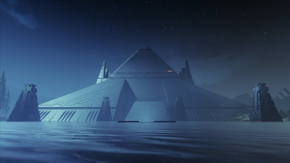 Une prison de la Légion de l'Ombre : une pyramide dans la brume bleue