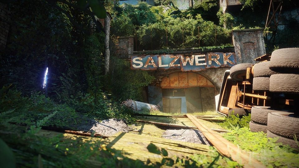 L'entrée des Mines de sel, sous un portail marqué SALZWERK